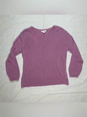 Roz & Ali | Petite Pink Balloon Sleeve V-Neck Sweater | PXL